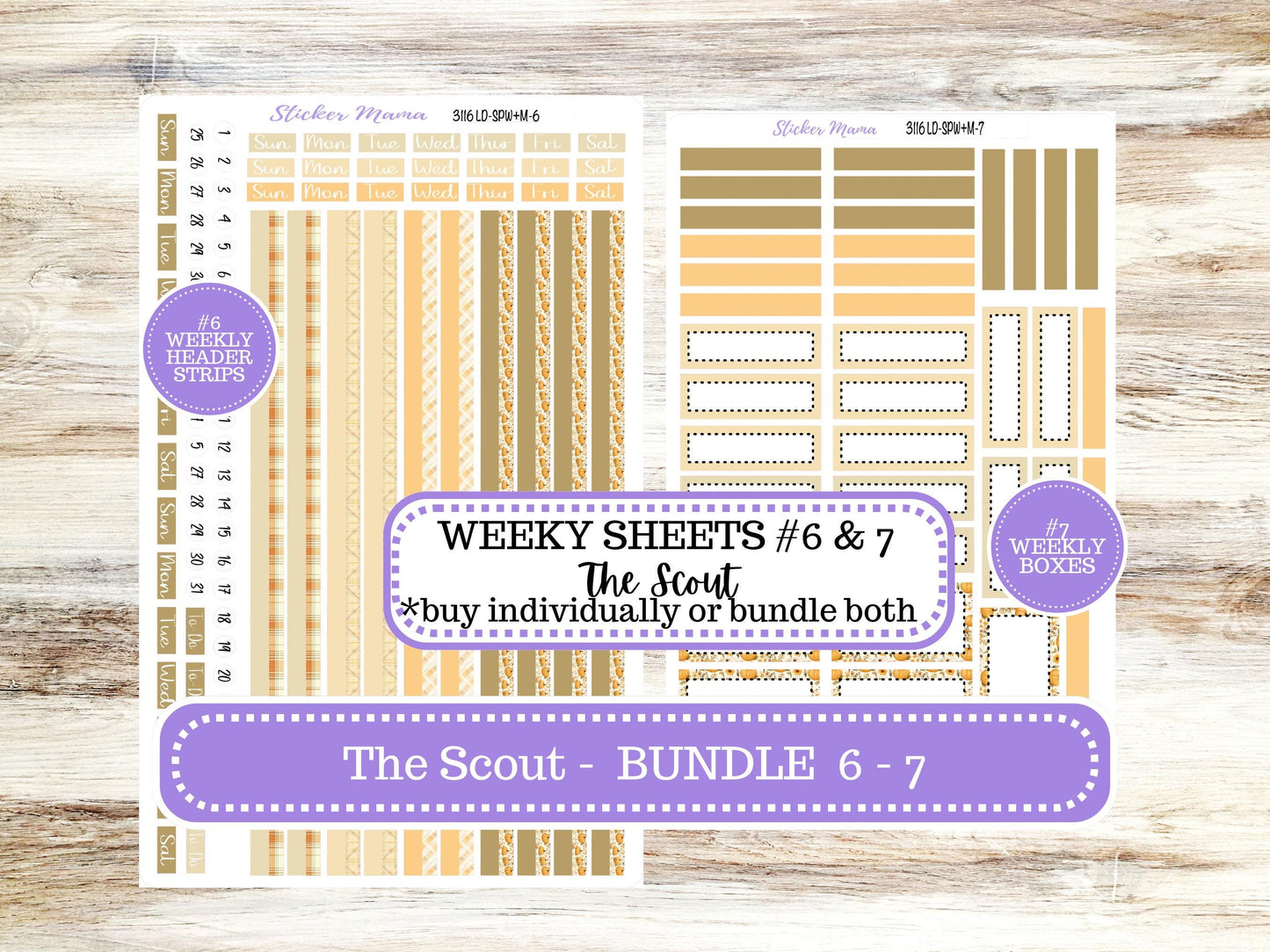 Laurel Denise Small Scout Planner Sticker Kit | Portrait Weekly + Monthly | Choose your month | Fall 3116 Pumpkin Spice | 7-26