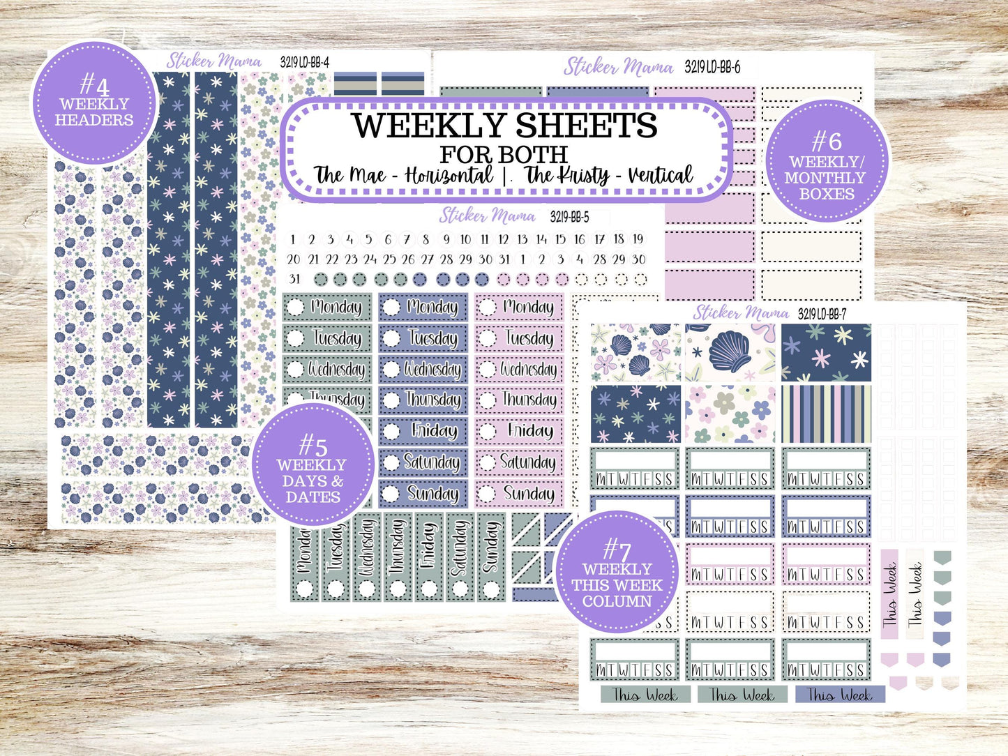Laurel Denise Mae and Kristy Planner Sticker Kit | Book-Bound | August 3219 Tropical Trinkets | 5-26