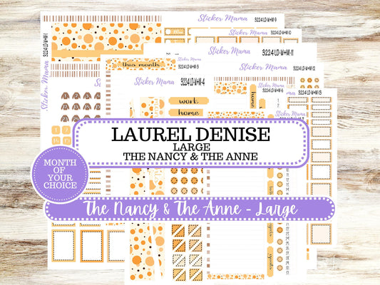 Laurel Denise Large Nancy & Anne Planner Sticker Kit | Vertical Horizontal Week + Month | Choose your own month | Fall Polka Dots 3224