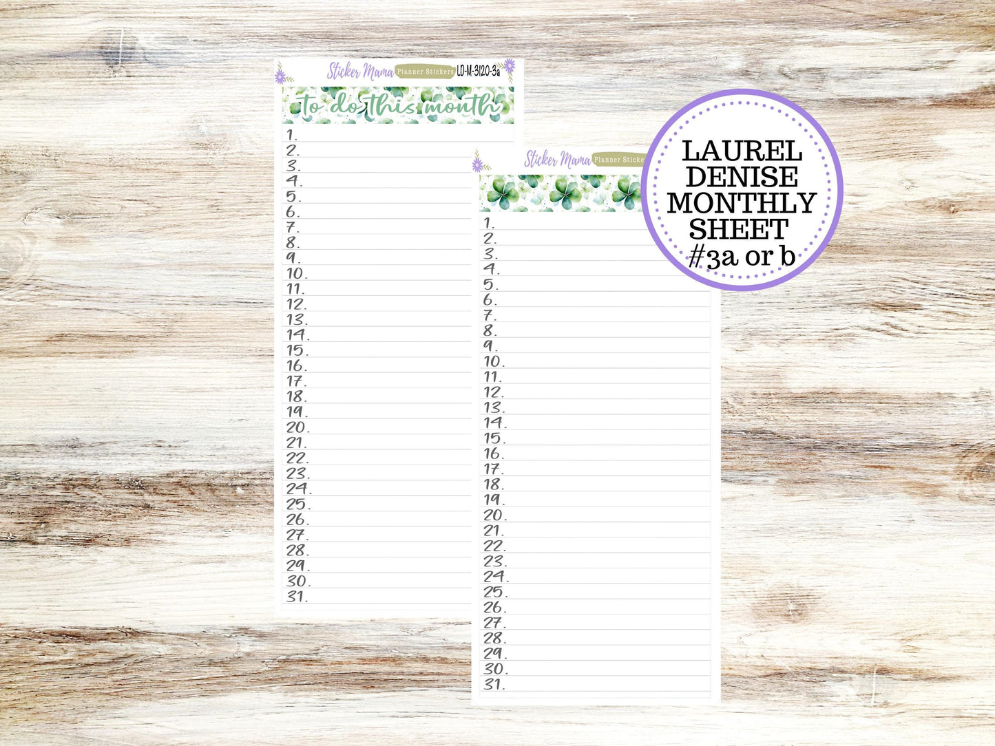 LAUREL DENISE PLANNER Monthly Kit #3120 || Laurel Denise Kit || Laurel Denise Stickers || Ld Horizontal Vertical || Shamrock Magic