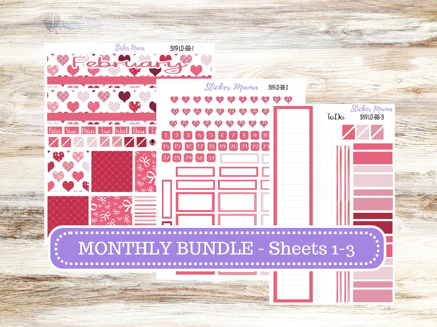 LD BOOK-BOUND Planner Kit #3119 || The Mae || The Kristy || Bookbound || February Laurel Denise Sticker Kit ||  10-25