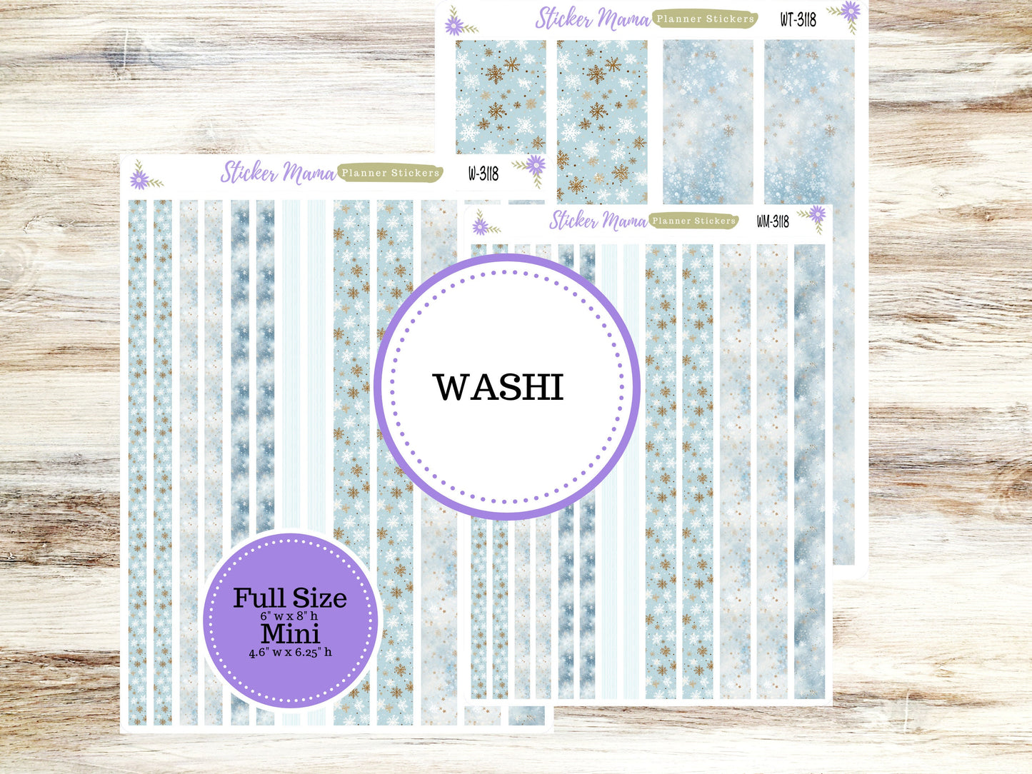 WASHI PLANNER STICKERS || 3118 || Arctic Frost || Washi Stickers || Winter Planner Stickers || Washi for Planners