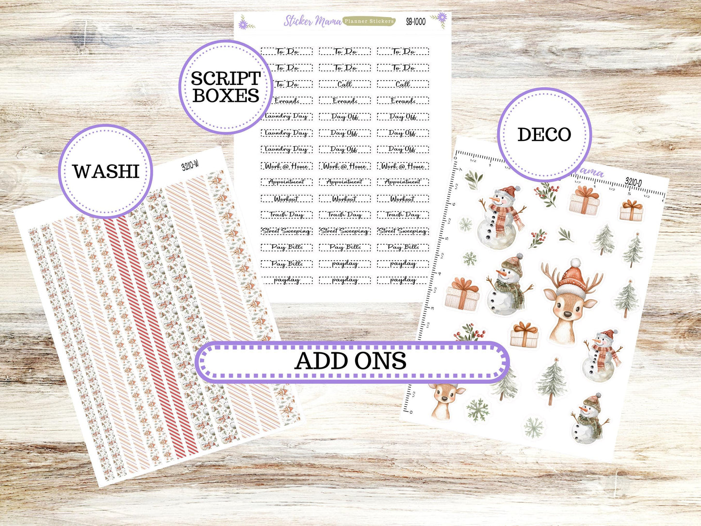 LD "The Rose" Large || 4-COLUMN (formerly project)  Planner Kit #3210 || Frosty Friends || Laurel Denise Stickers || 9-25