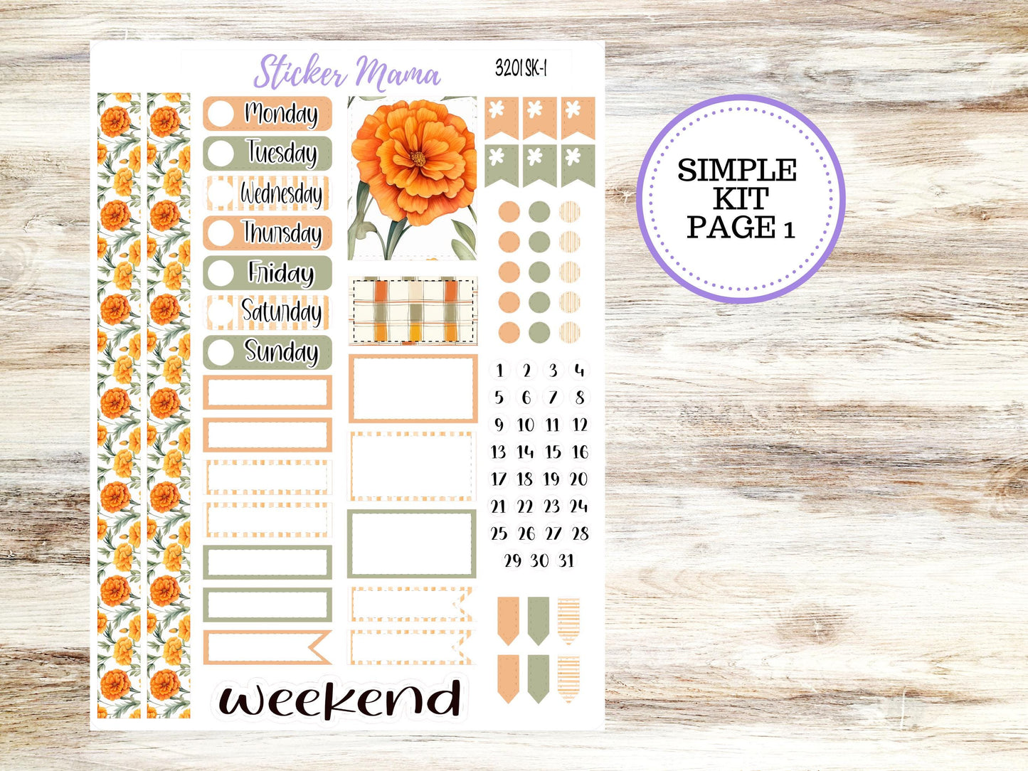 Simple Planner Sticker Kits | Fall Colors 3201
