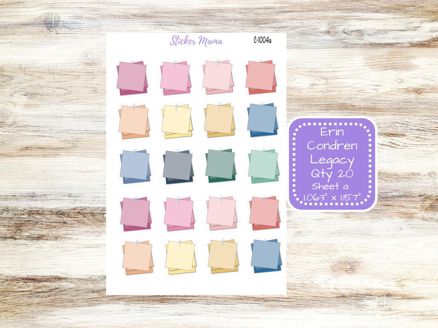 C-1004 POST IT PLANNER Stickers | Erin Condren Legacy