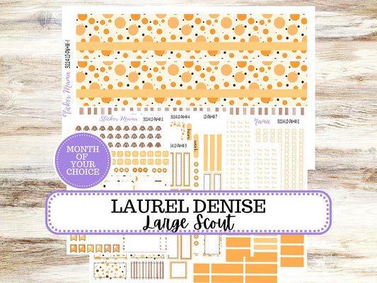 Laurel Denise Large Scout Planner Sticker Kit | Portrait Weekly + Monthly | Month of your Choice Fall | 3224 Fall Polka Dot | 8-26