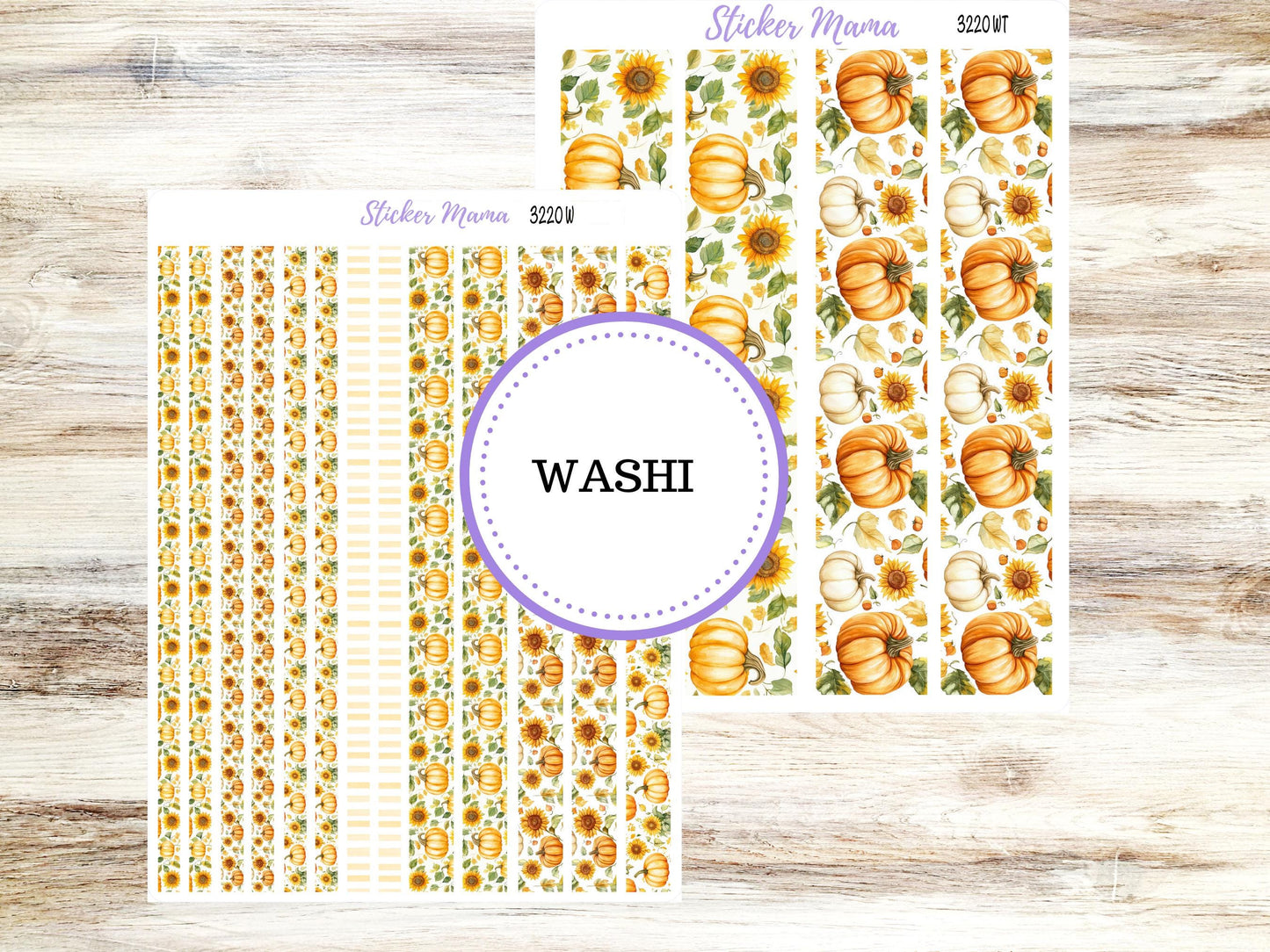 Washi Planner Stickers | Sunflower Harvest 3220