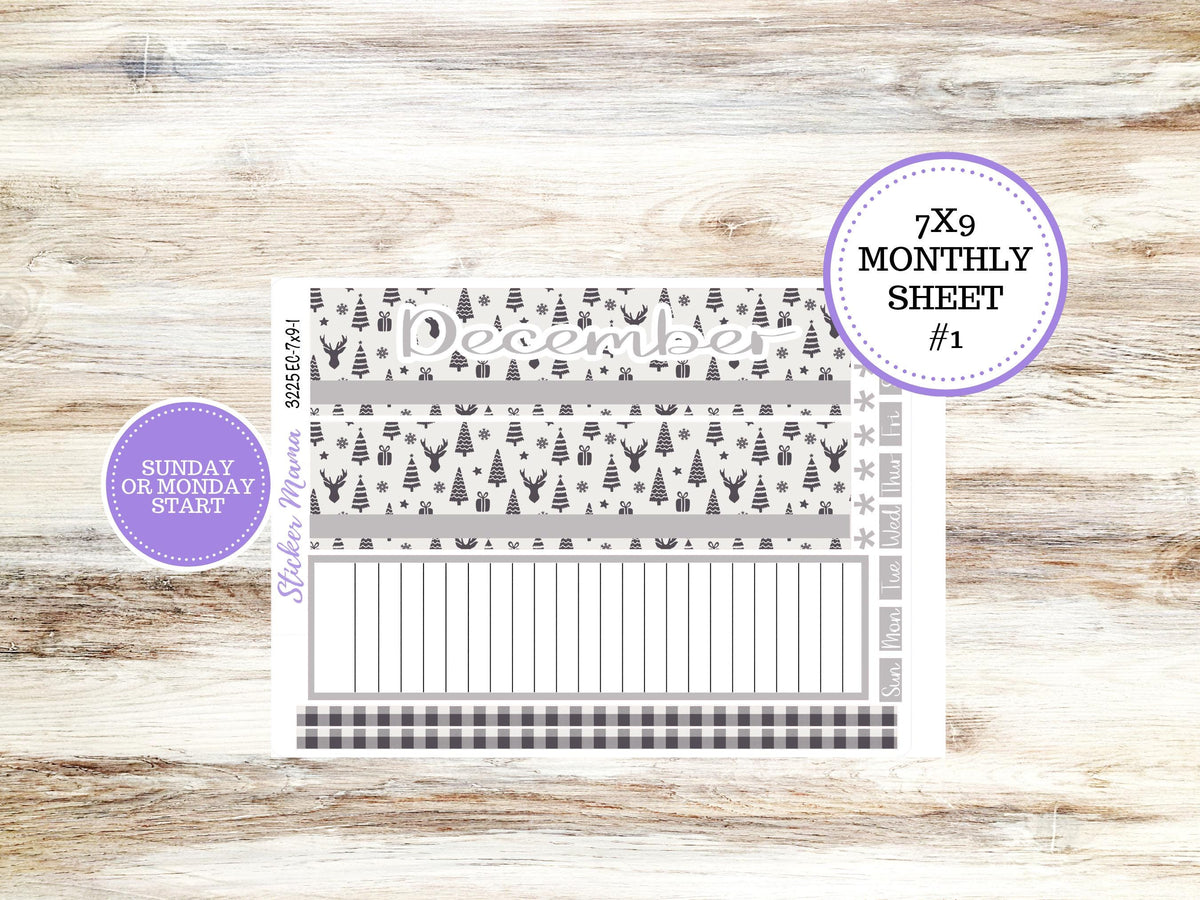 Erin Condren Monthly Planner Sticker Kit 3210 | 7X9 | Sleek Season | Month of Choice | 9-26