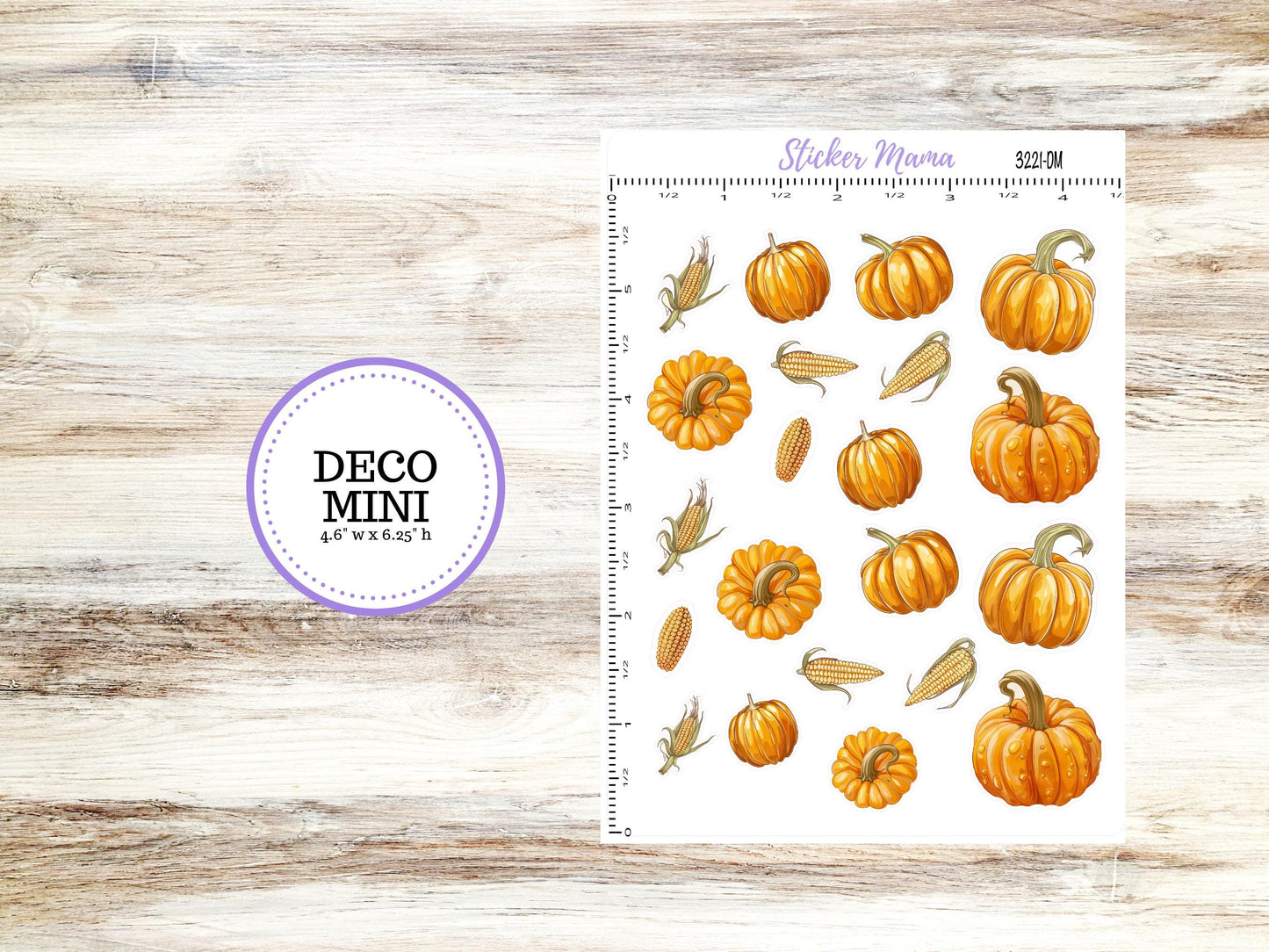 Deco Planner Stickers | Pumpkin and Cornstalks 3221