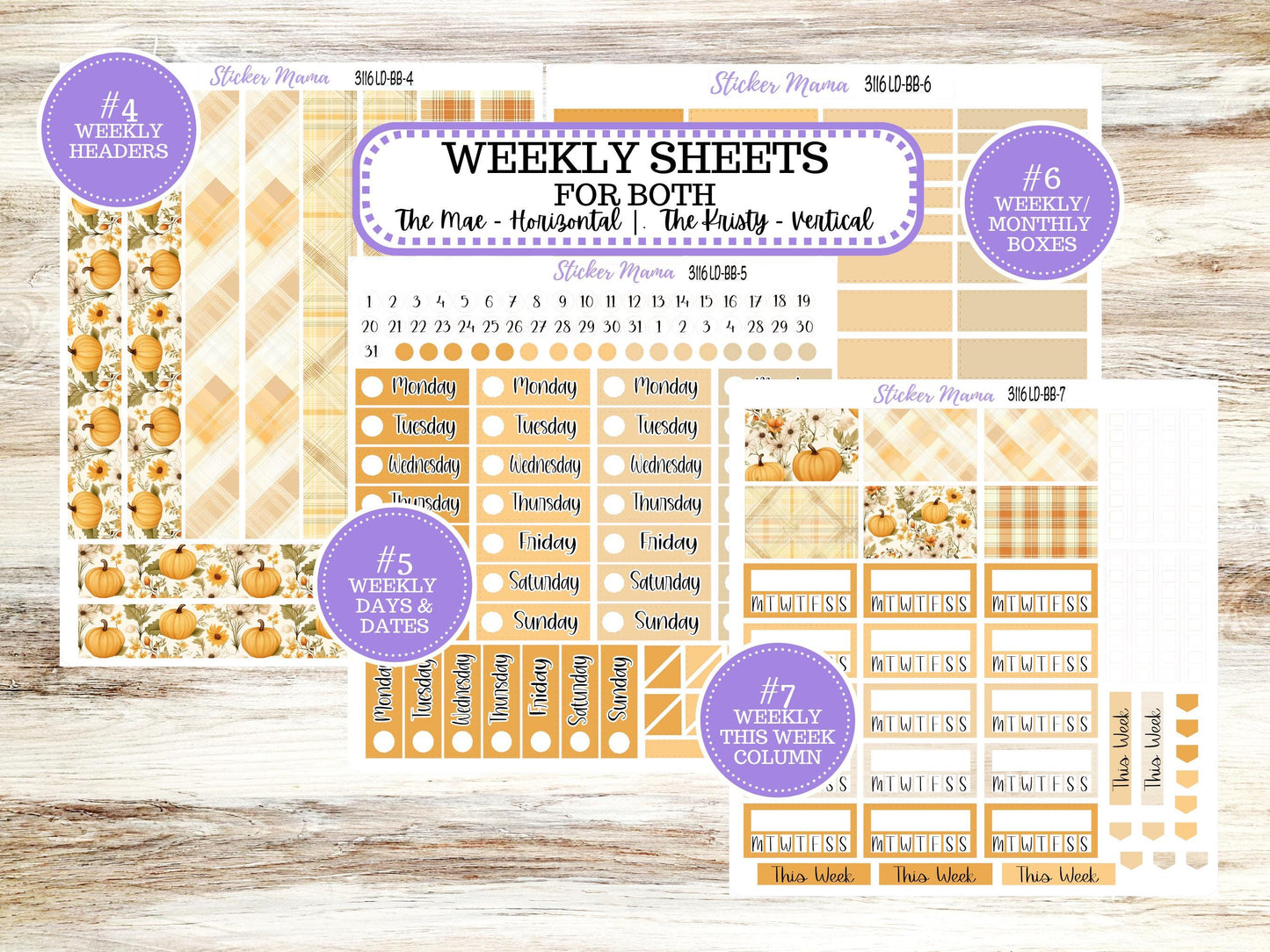 Laurel Denise Mae and Kristy Planner Sticker Kit | Book-Bound | BookBound | Floral Harvest November #3116 |  9-25