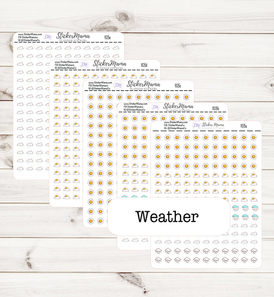 I105 - WEATHER STICKERS - weather planner stickers - for planner