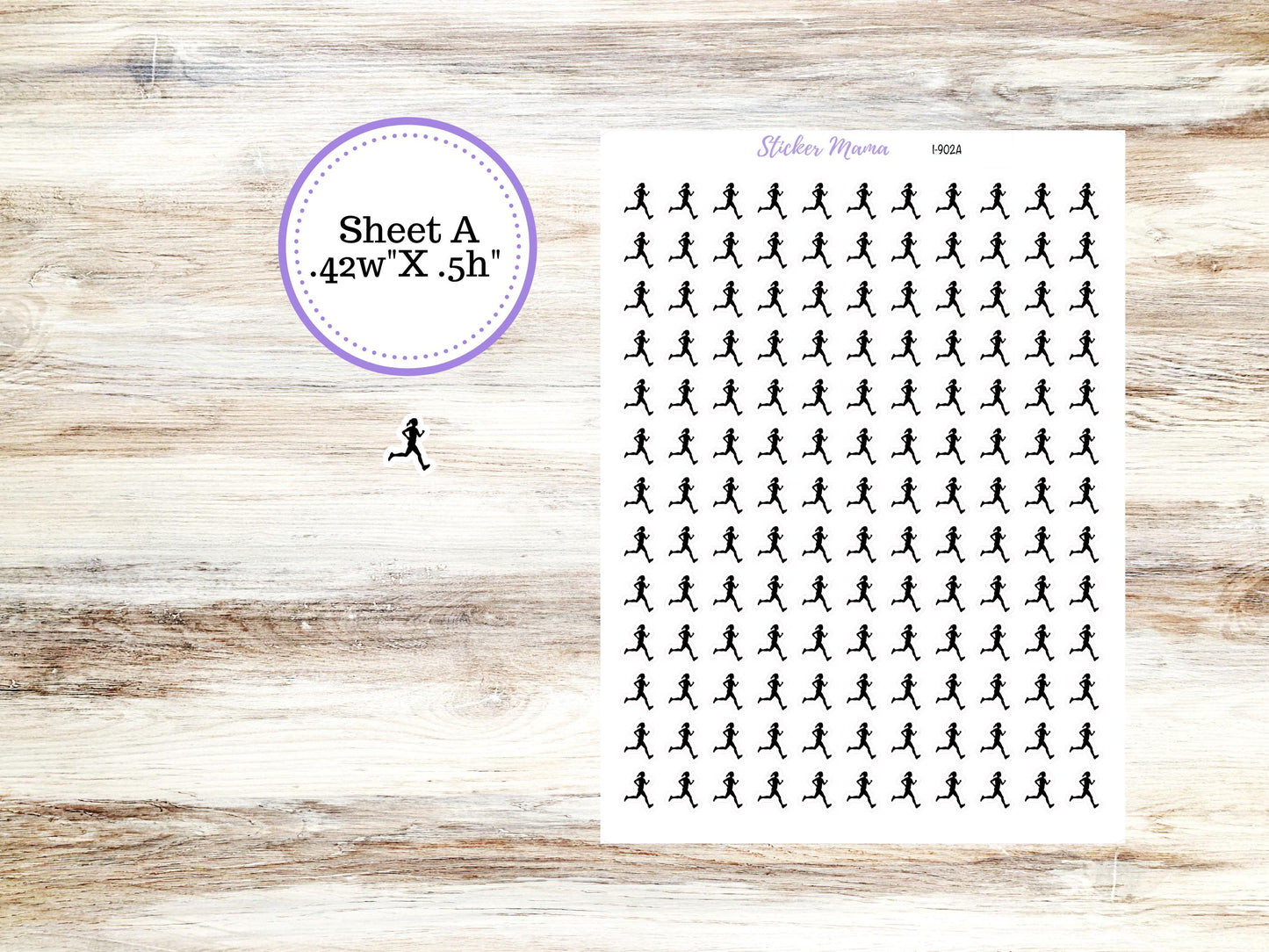 Running Planner Stickers I-902 (.3, or .5,) |