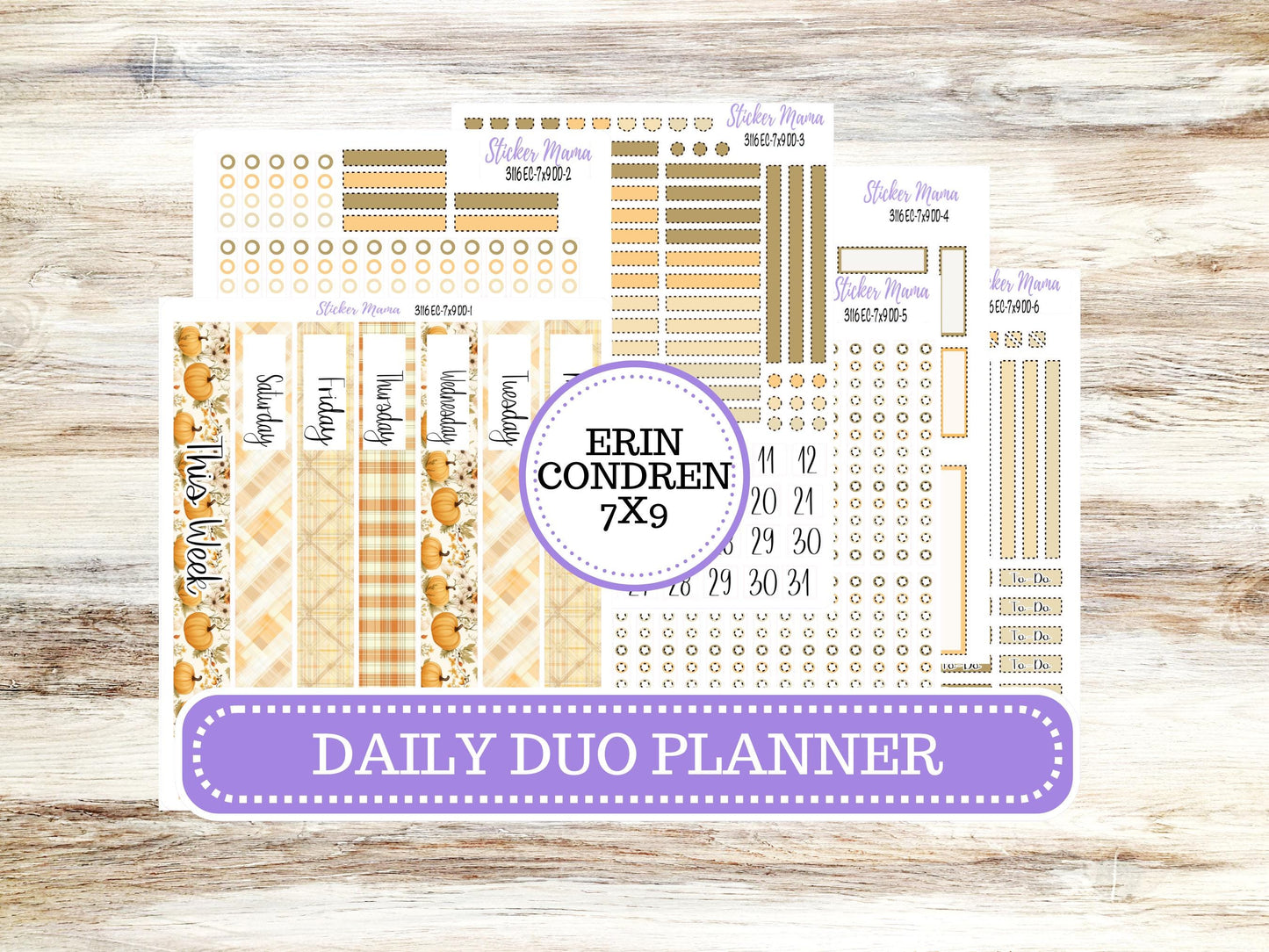 Erin Condren Daily Duo Planner Sticker Kit | 3116 Pumpkin Spice