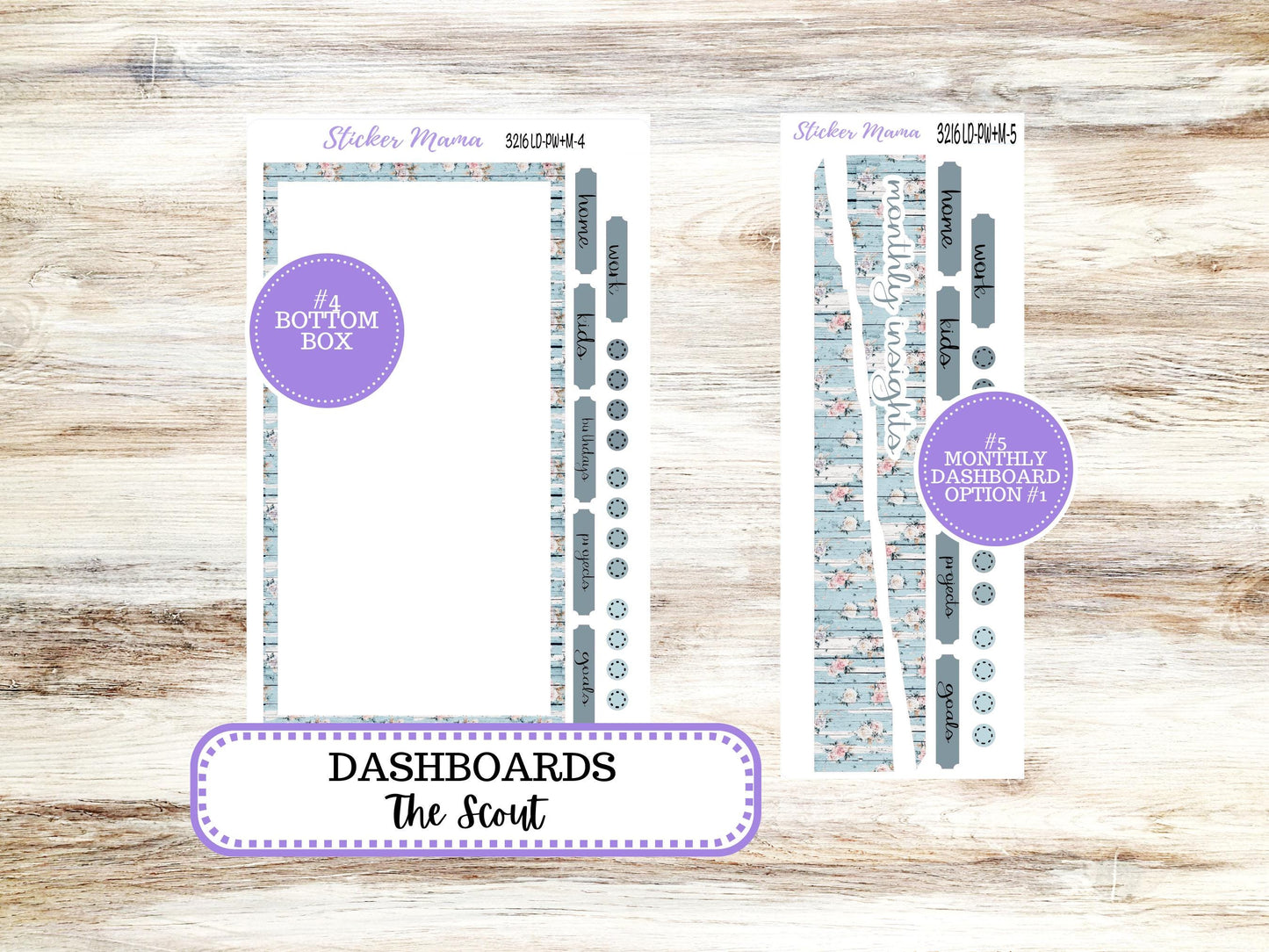 Laurel Denise Large Scout Planner Sticker Kit | Portrait Weekly + Monthly | June Chic Roses #3216 | 3-26