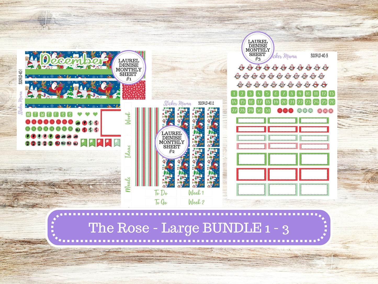 LD "The Rose" Large || 4-COLUMN (formerly project)  Planner Kit #3209 || Jolly Pines || Laurel Denise Stickers || 9-25