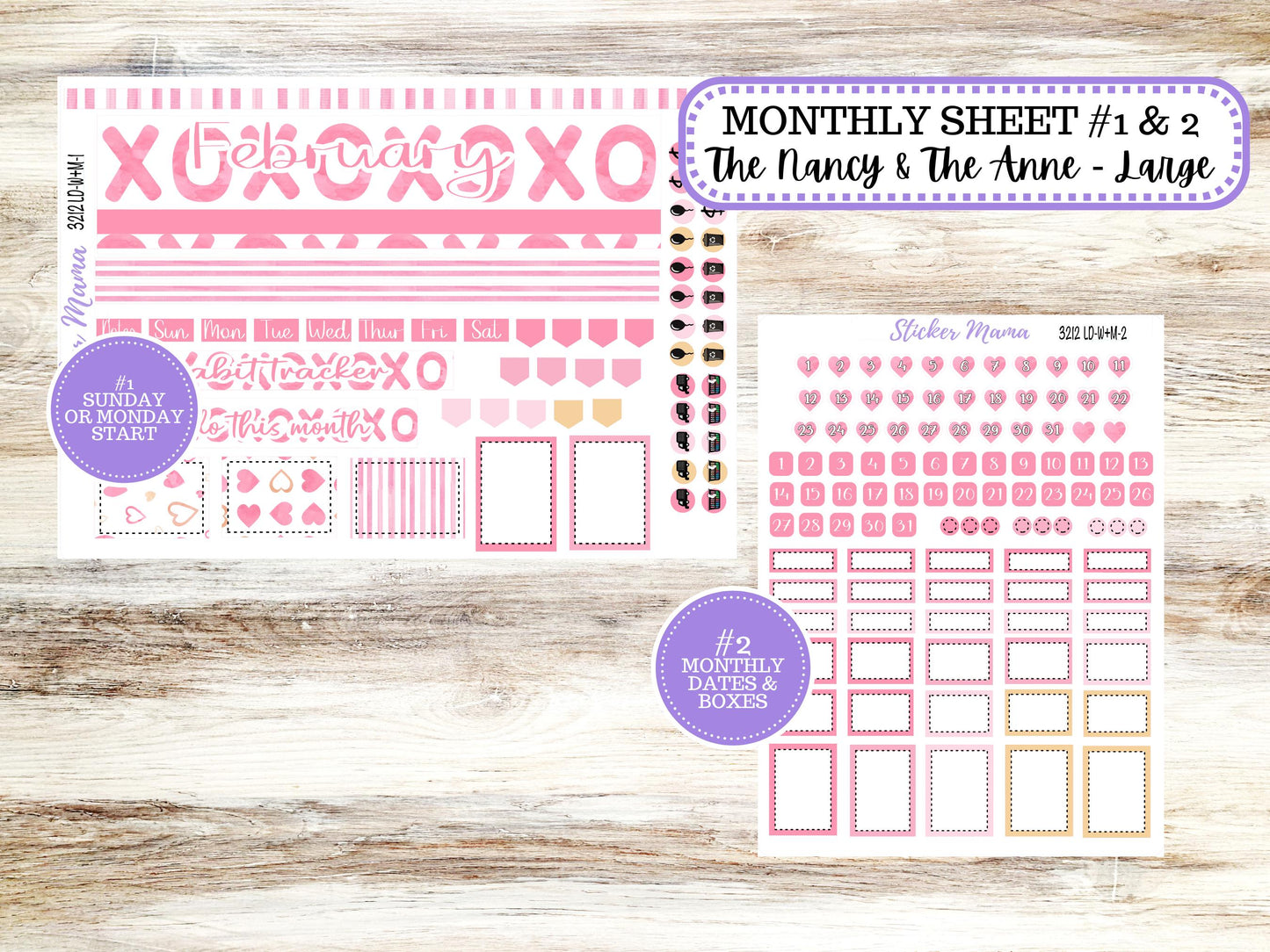 LD “The Nancy & Anne” Large || Week + Month PLANNER Monthly Kit #3212 || Laurel Denise Horizontal Vertical Kit || February || 10-25