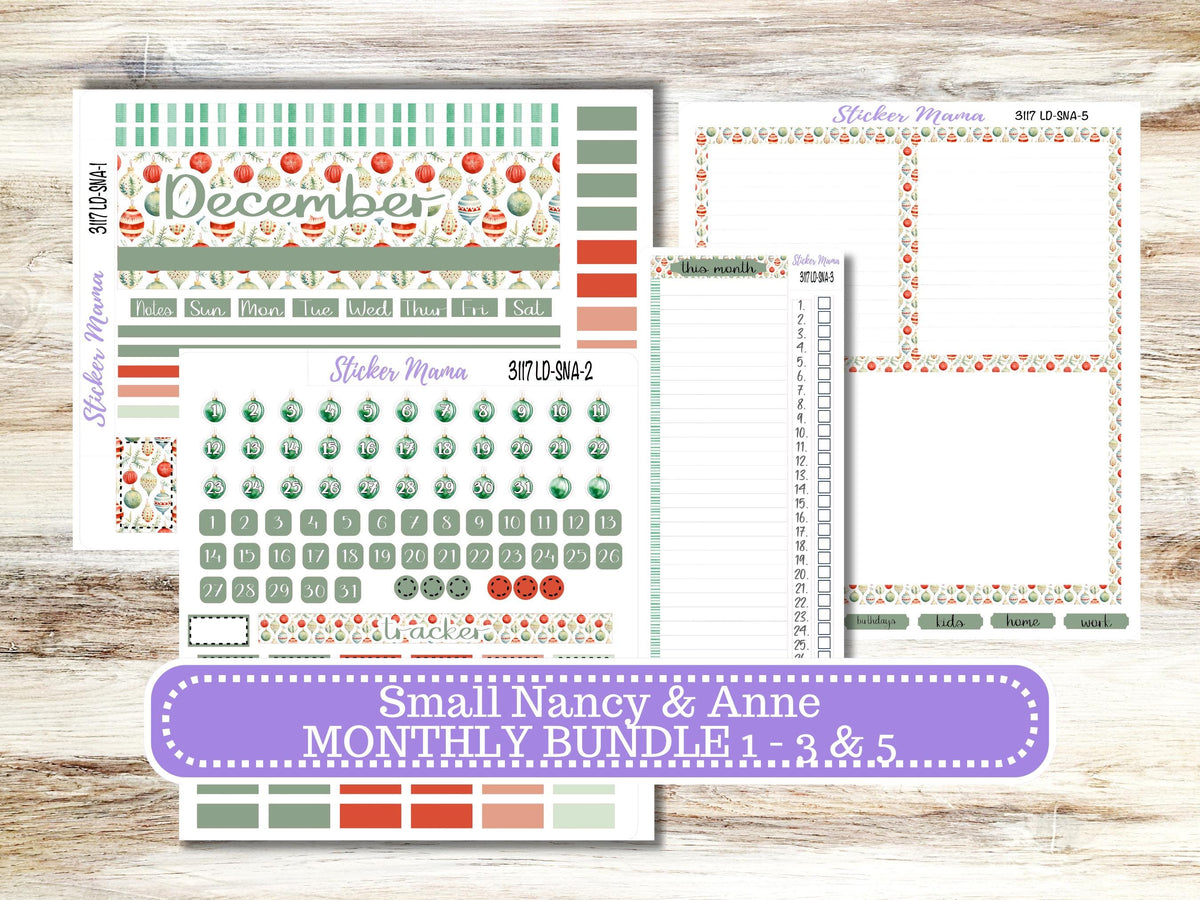 Laurel Denise Small Anne and Nancy Planner Sticker Kit 3117 | December Jolly Jewels | 9-26