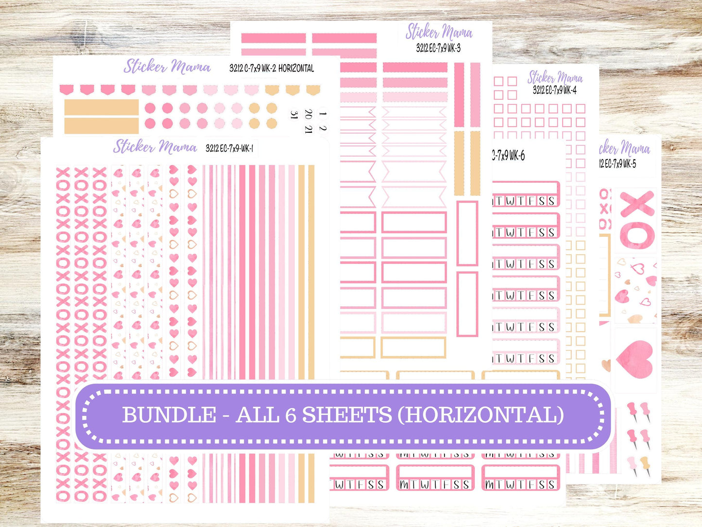 ERIN CONDREN Weekly Planner Kit WK-3212 || February || Weekly Planner Sticker Kit || Erin Condren || Love Notes || 10-25