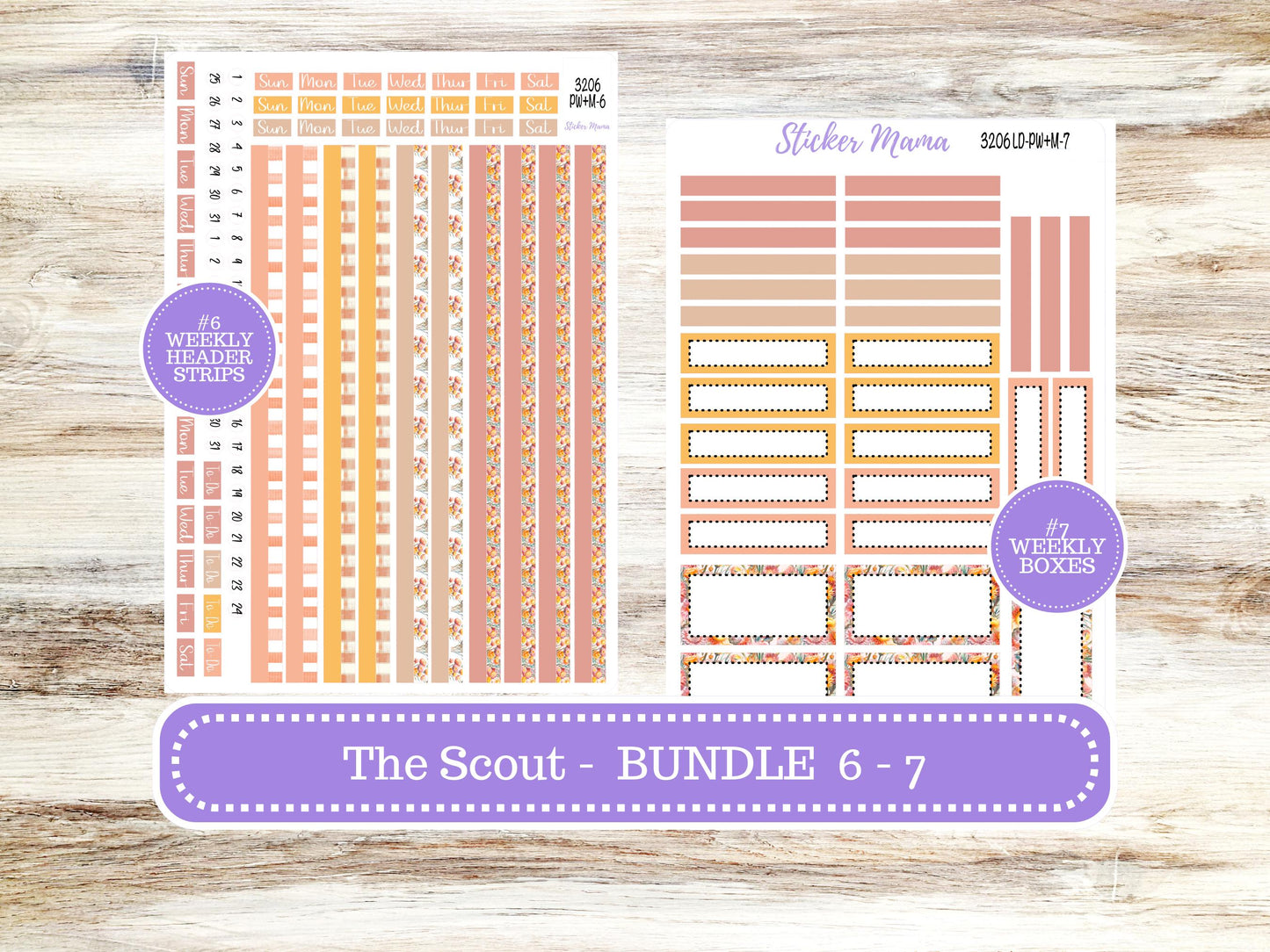 Laurel Denise Large Scout Planner Sticker Kit | Portrait Weekly + Monthly | September Falling Color 3206 | 6/26