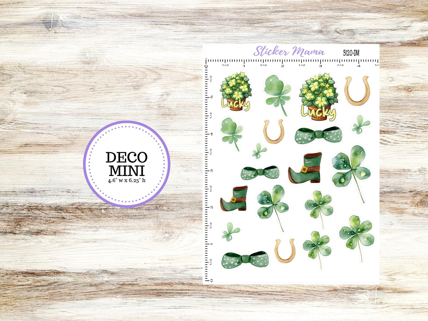 DECO-3120 || Shamrock Magic Deco || PLANNER STICKERS || St Patricks Stickers || March Deco