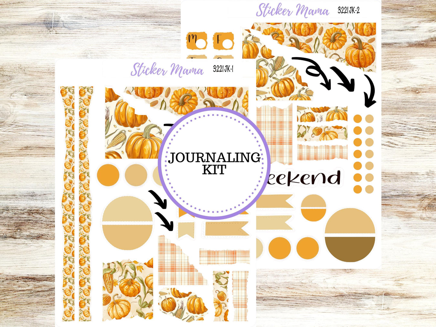 Journal Planner Sticker Kit  | Pumpkin Cornstalk #3221