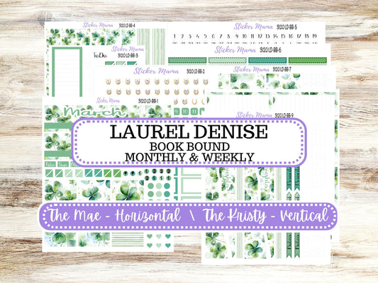 LD BOOK-BOUND Planner Kit #3120 || The Mae || The Kristy || Shamrock Magic || March Laurel Denise Sticker Kit ||  11-25