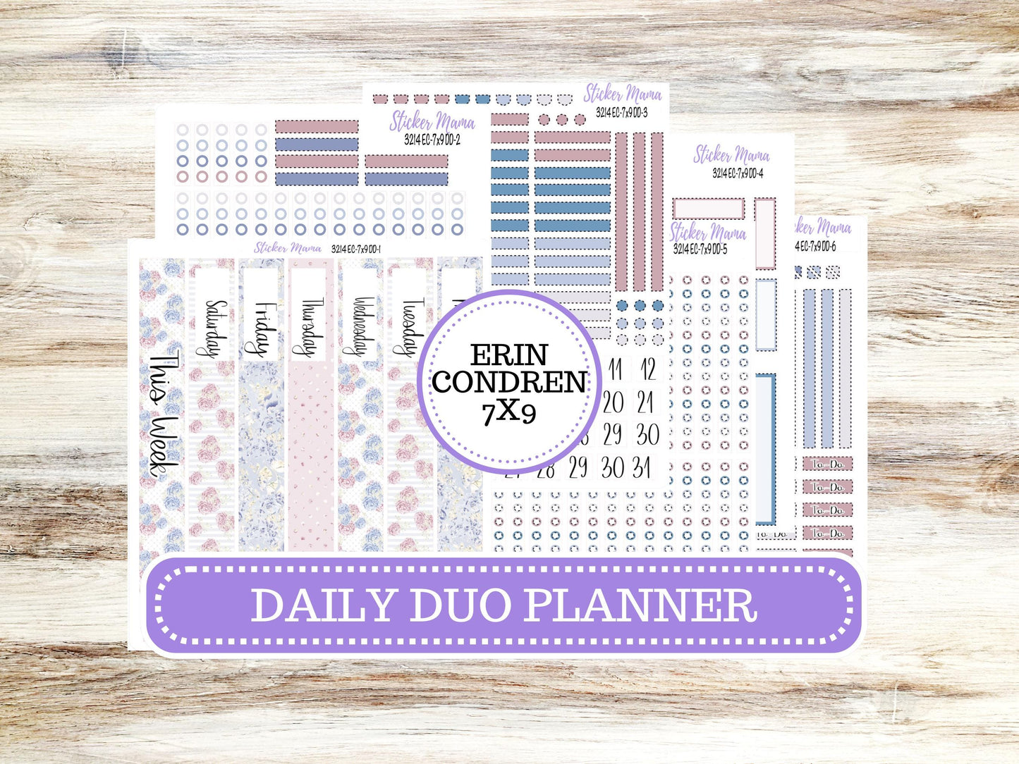 ERIN CONDREN Daily Duo Planner Kit DD-3214 || Peony Palace || Daily Duo Planner Sticker Kit || Erin Condren ||