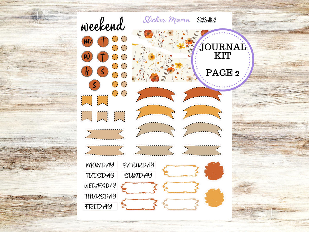 Journal Planner Sticker Kit | 3223 Fall Pressed Flowers