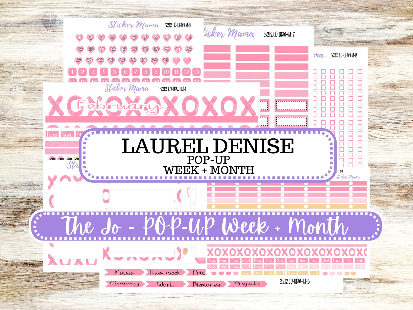 LD POP-UP Week+Month Planner Kit #3212 || The Jo || Love Notes || Laurel Denise Kit || Laurel Denise Stickers || 10-25