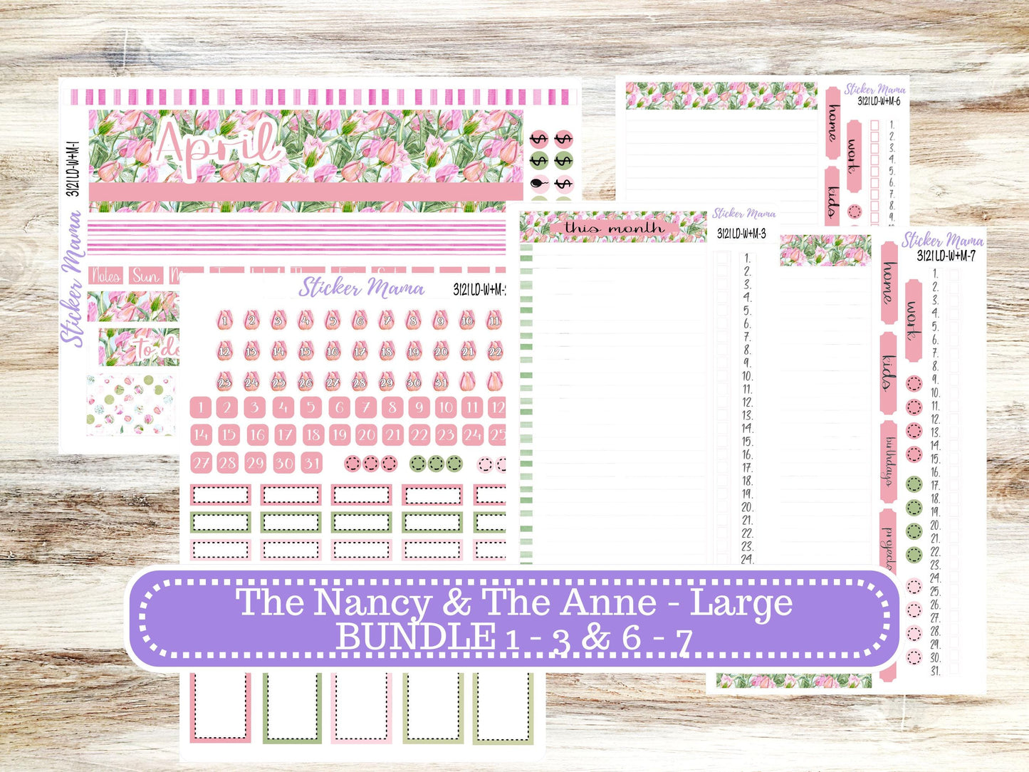 LD “The Nancy & Anne” Large || Week + Month PLANNER Monthly Kit #3121 Easter Petals || Horizontal Vertical Kit || 12-25
