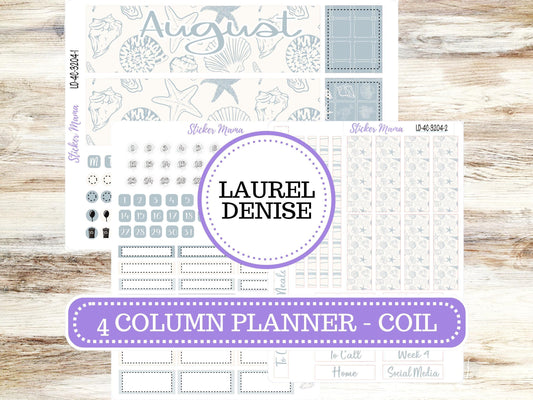 LAUREL DENISE 4-COLUMN (formerly project) Full Size Planner Kit #3204 || Costal Charm || Laurel Denise Stickers || May 25