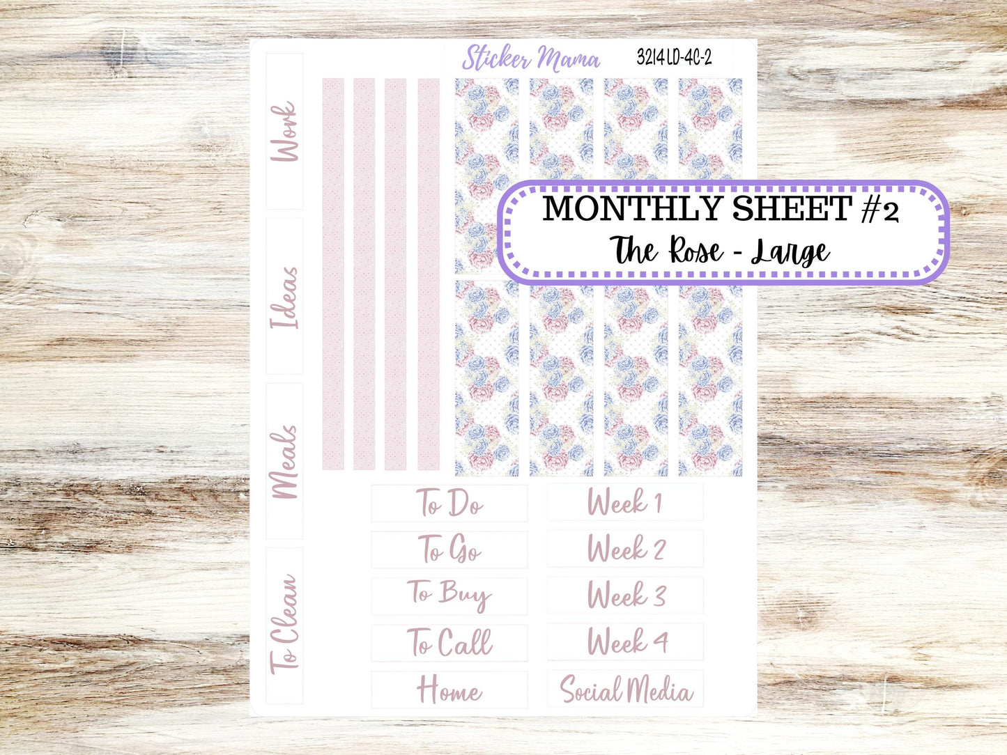 LD "The Rose" Large || 4-COLUMN (formerly project)  Planner Kit #3214 || April Peony Palace || Laurel Denise Stickers || 12-25