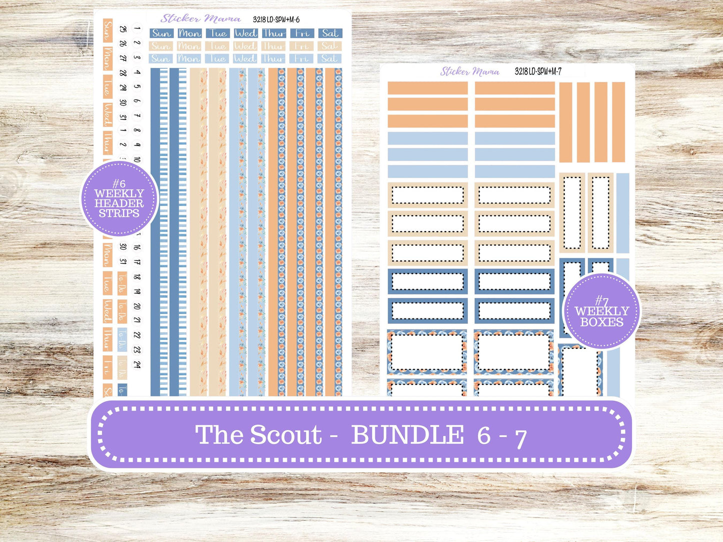 Laurel Denise Small Scout Planner Sticker Kit | Portrait Weekly + Monthly | August 3218 Blossom Breeze 3218 | 5-26