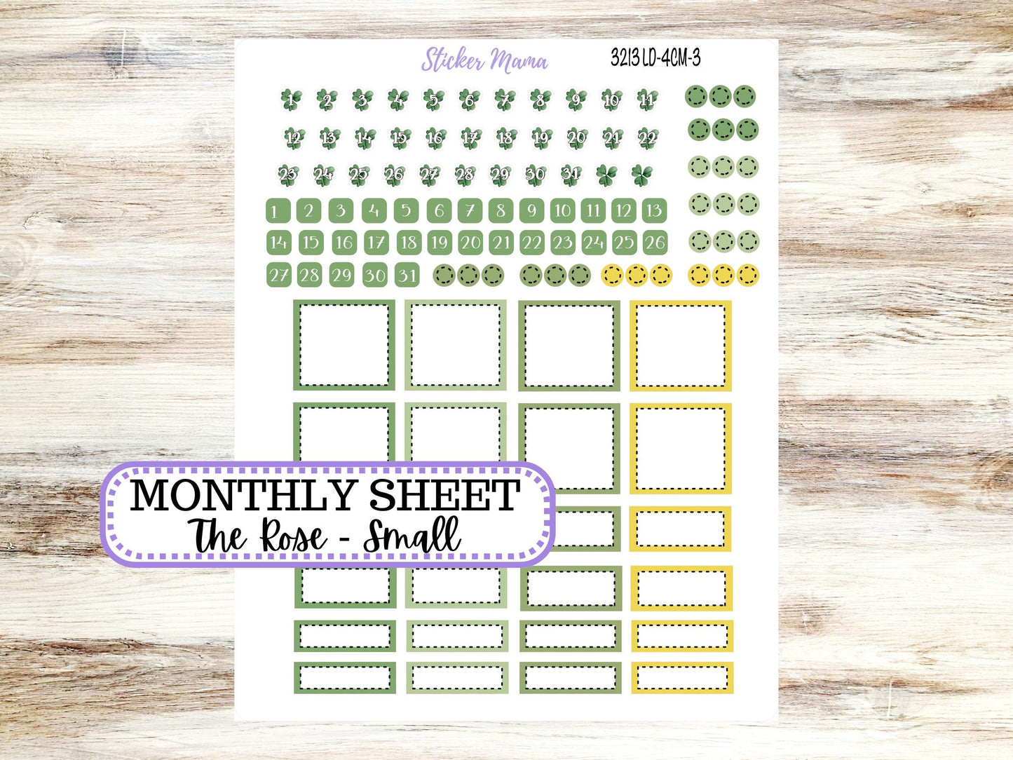 LD "Th Rose" Small || 4 COLUMN Mini (formerly the project mini) Size Planner Kit #3213 || March Lucky Blossom || Project Stickers || 11-25