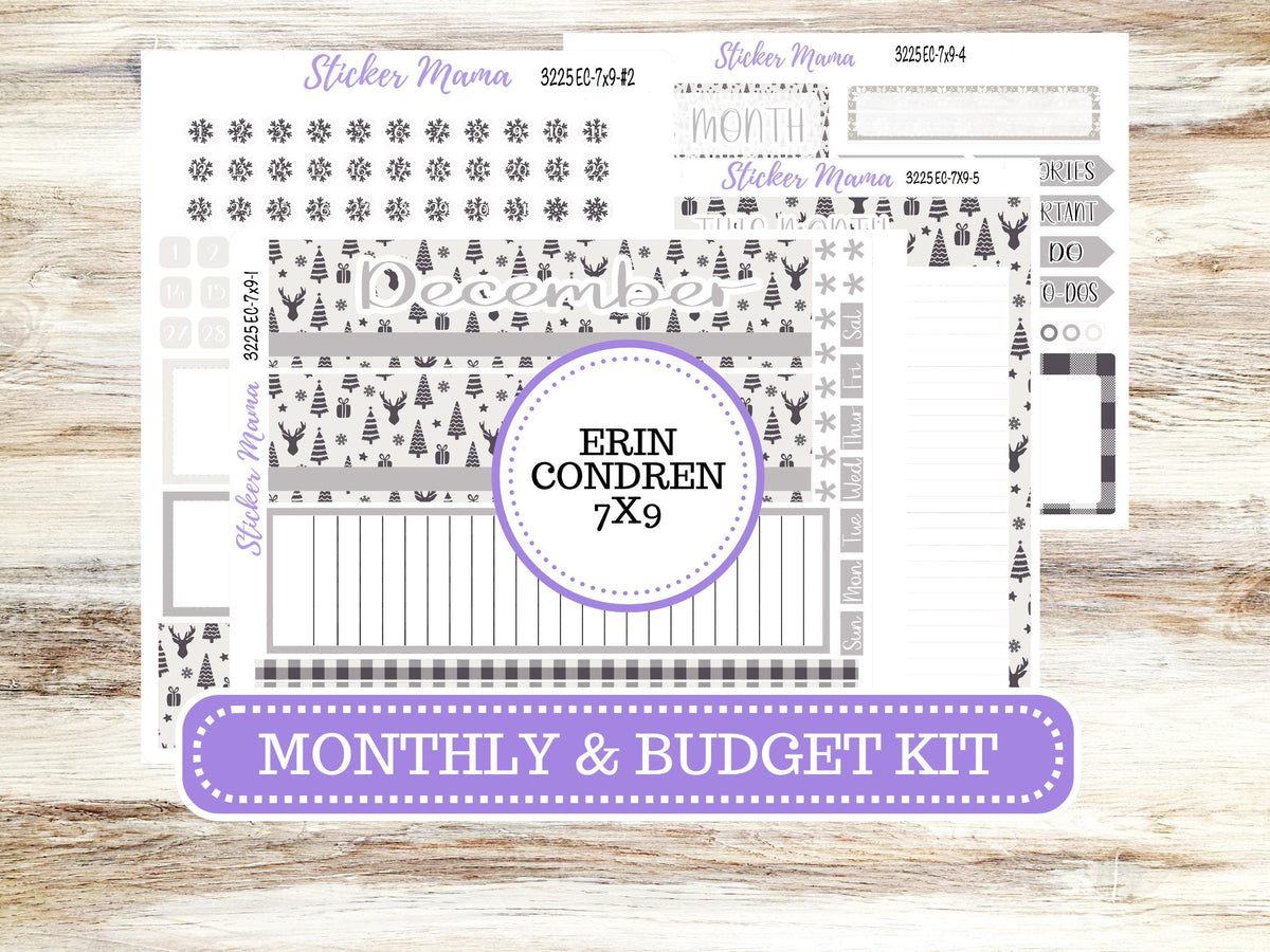 Erin Condren Monthly Planner Sticker Kit 3210 | 7X9 | Sleek Season | Month of Choice | 9-26