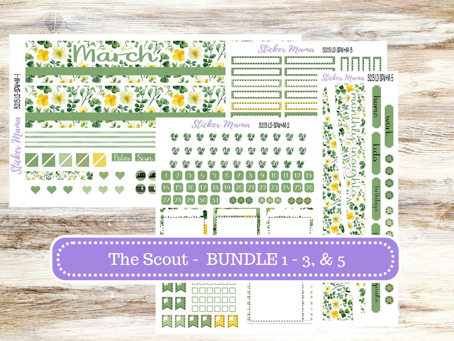 LD Small "The Scout" || PORTRAIT Weekly + Monthly Planner Kit #3213 || March Lucky Blossom || Laurel Denise Kit Portrait  || 11-25