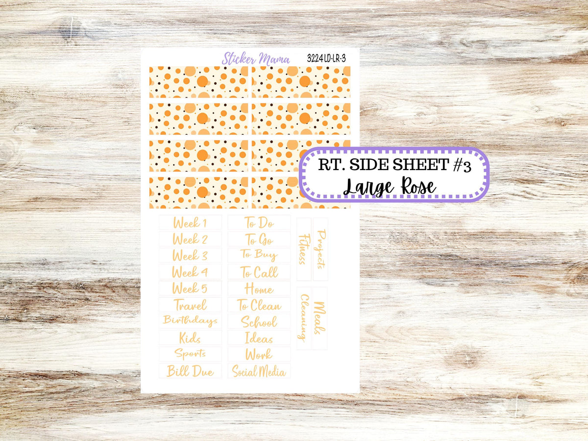 Laurel Denise Large Rose Planner Sticker Kit | #3224 Fall Polka Dots | 8-26 | Choose your own month