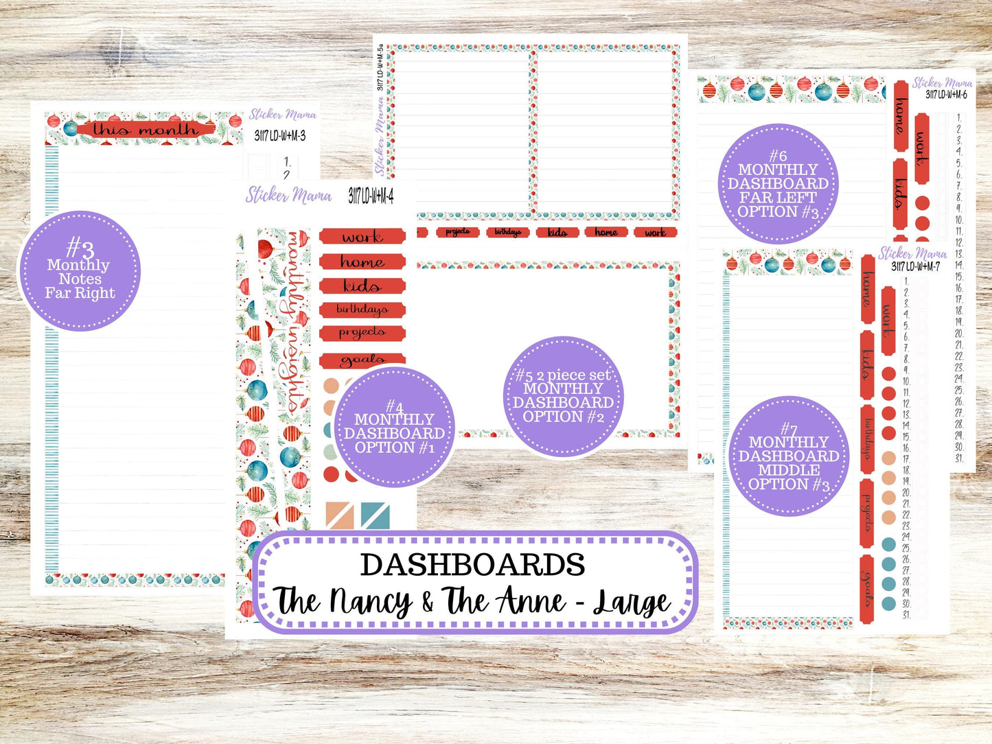 LD “The Nancy & Anne” Large || Week + Month PLANNER Monthly Kit #3117 || Laurel Denise Horizontal Vertical Kit || December || 9-25