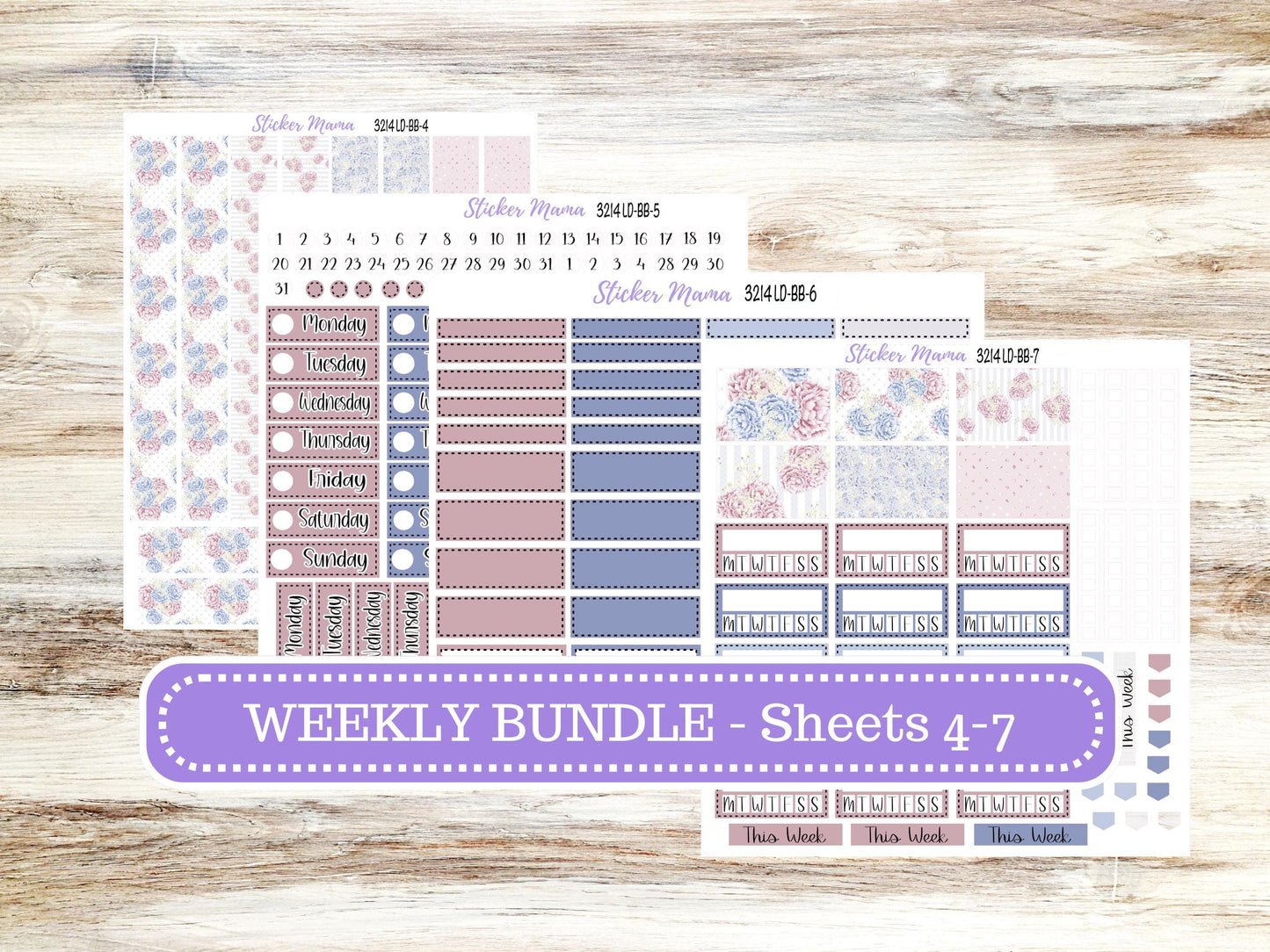 LD BOOK-BOUND Planner Kit #3214 || The Mae || The Kristy || Peony Palace || April Laurel Denise Sticker Kit ||  12-25