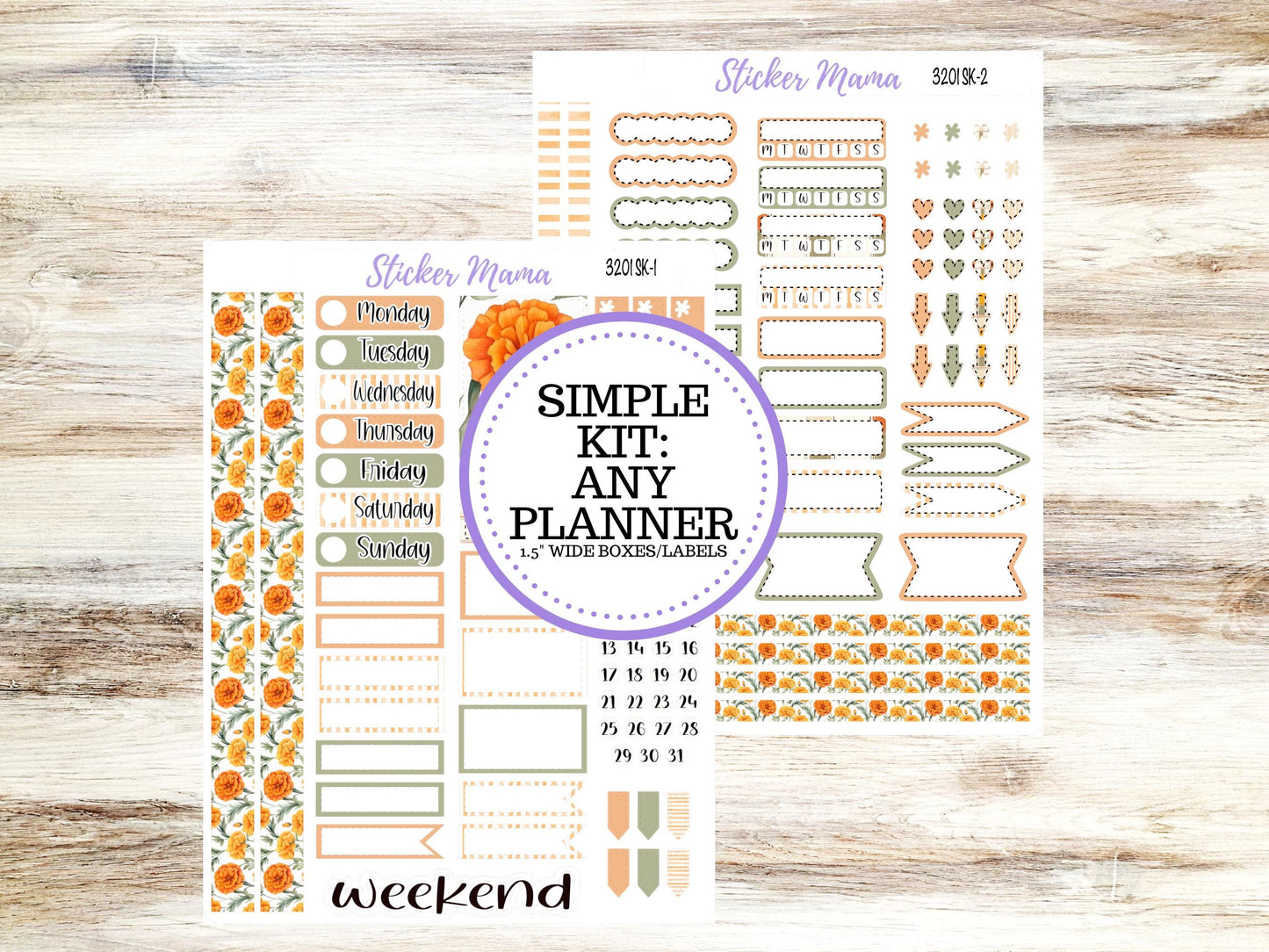 Simple Planner Sticker Kits | Fall Colors 3201