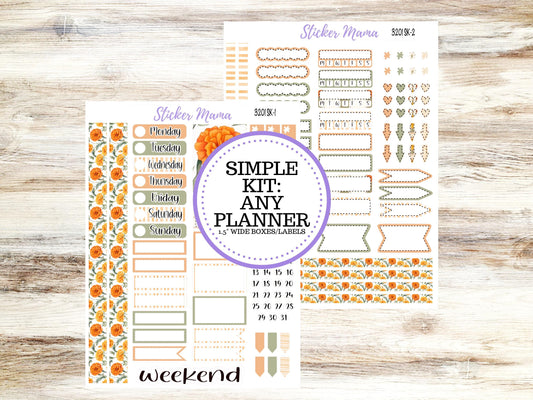 Simple Planner Sticker Kits | Fall Colors 3201