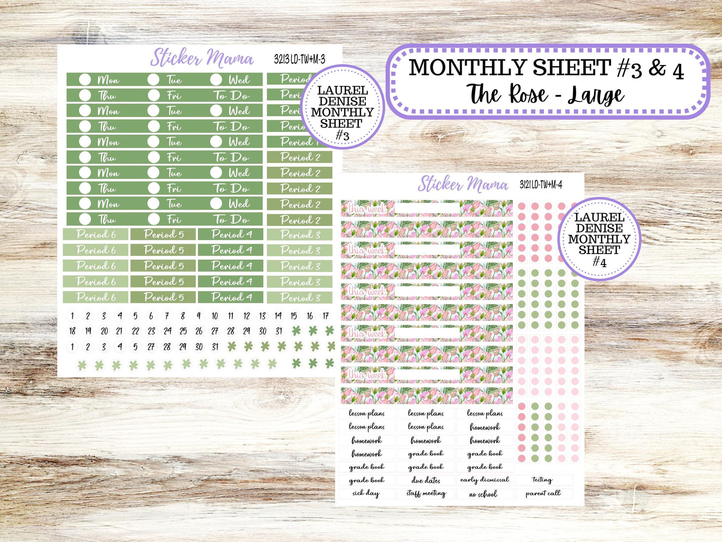 LD "The Valerie" || TEACHER Week + Month Planner Kit #3121 || April Easter Petals || Laurel Denise Teacher Planner | 12-25