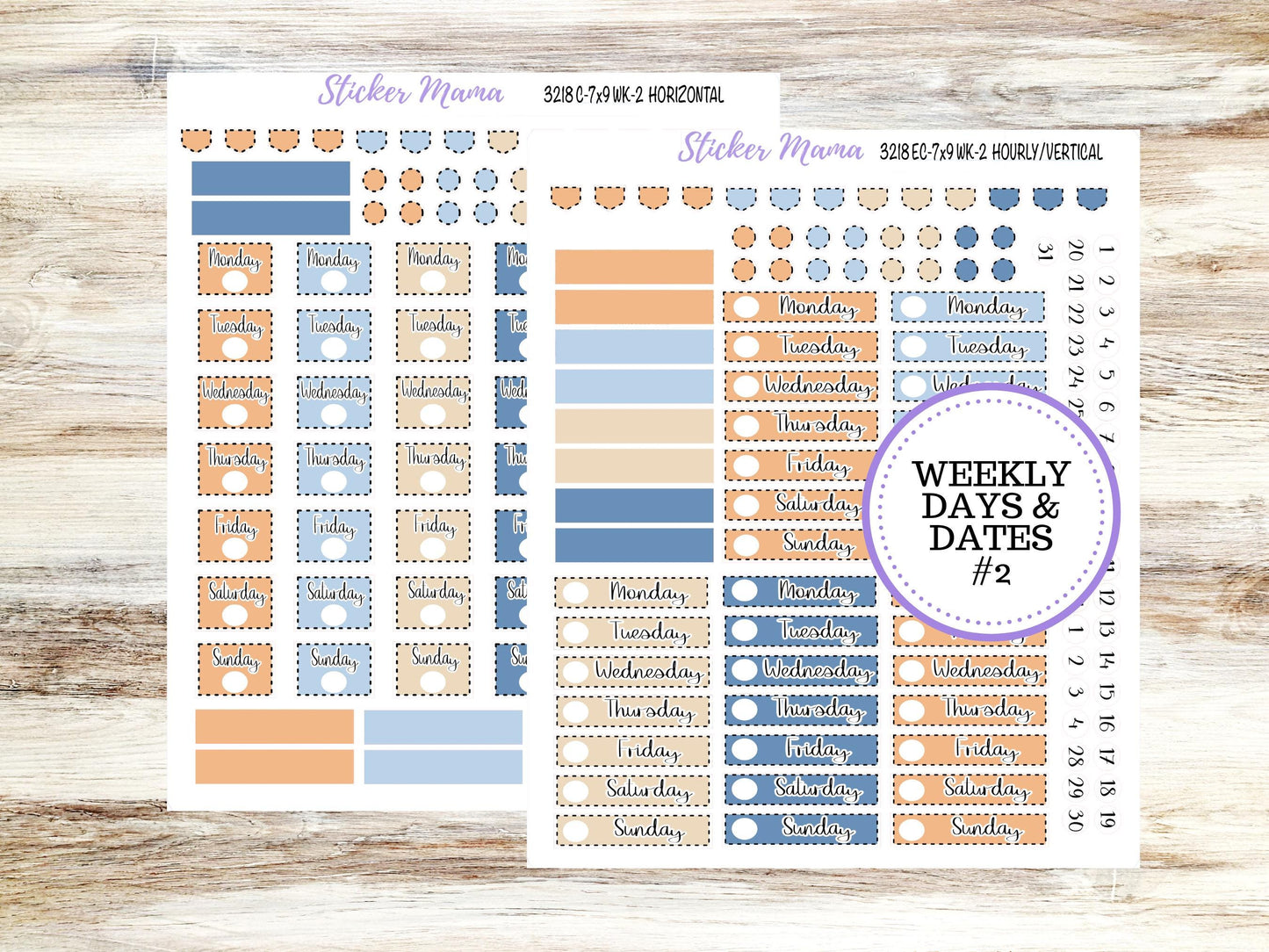 Erin Condren Weekly Planner Kit | Vertical & Hourly Stickers | WK-3218 Blossom Breeze