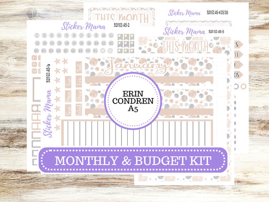ERIN CONDRE Monthly Kit-3211 || A5 || Patel Wonderland Stickers  || - ec January Monthly Kit - Monthly Planner Kits - Monthly Budget