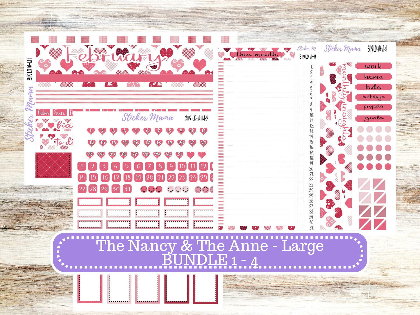LD “The Nancy & Anne” Large || Week + Month PLANNER Monthly Kit #3119 || Laurel Denise Horizontal Vertical Kit || February || 10-25
