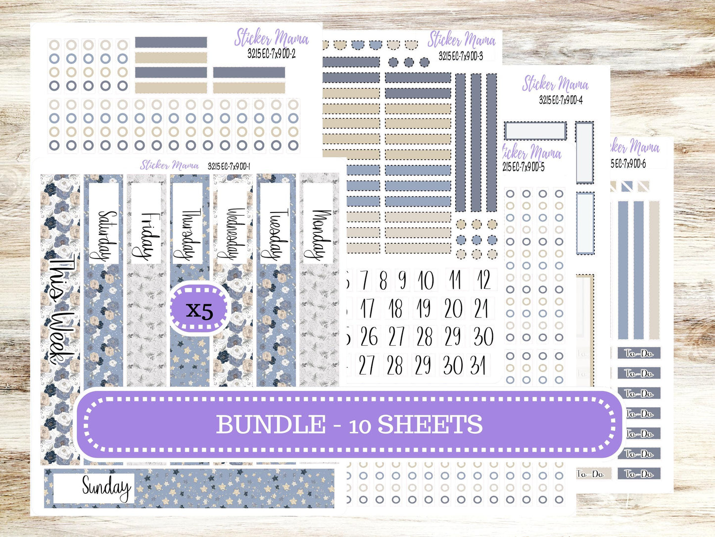 Erin Condren Daily Duo Planner Sticker Kit | DD-3215 Charming Roses