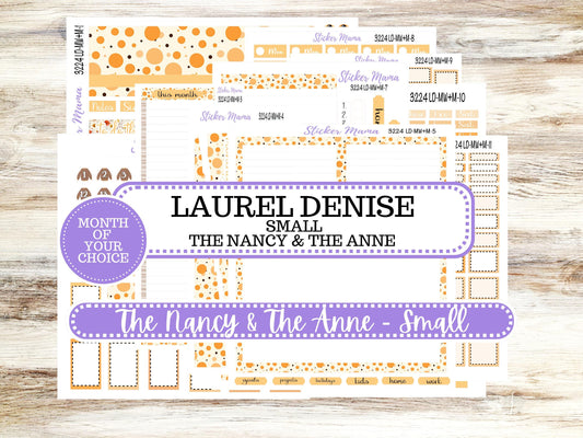 Laurel Denise Small Anne and Nancy Planner Sticker Kit | Small Week + Month | Choose your own Month 3224 Fall Polka Dots | 8-26