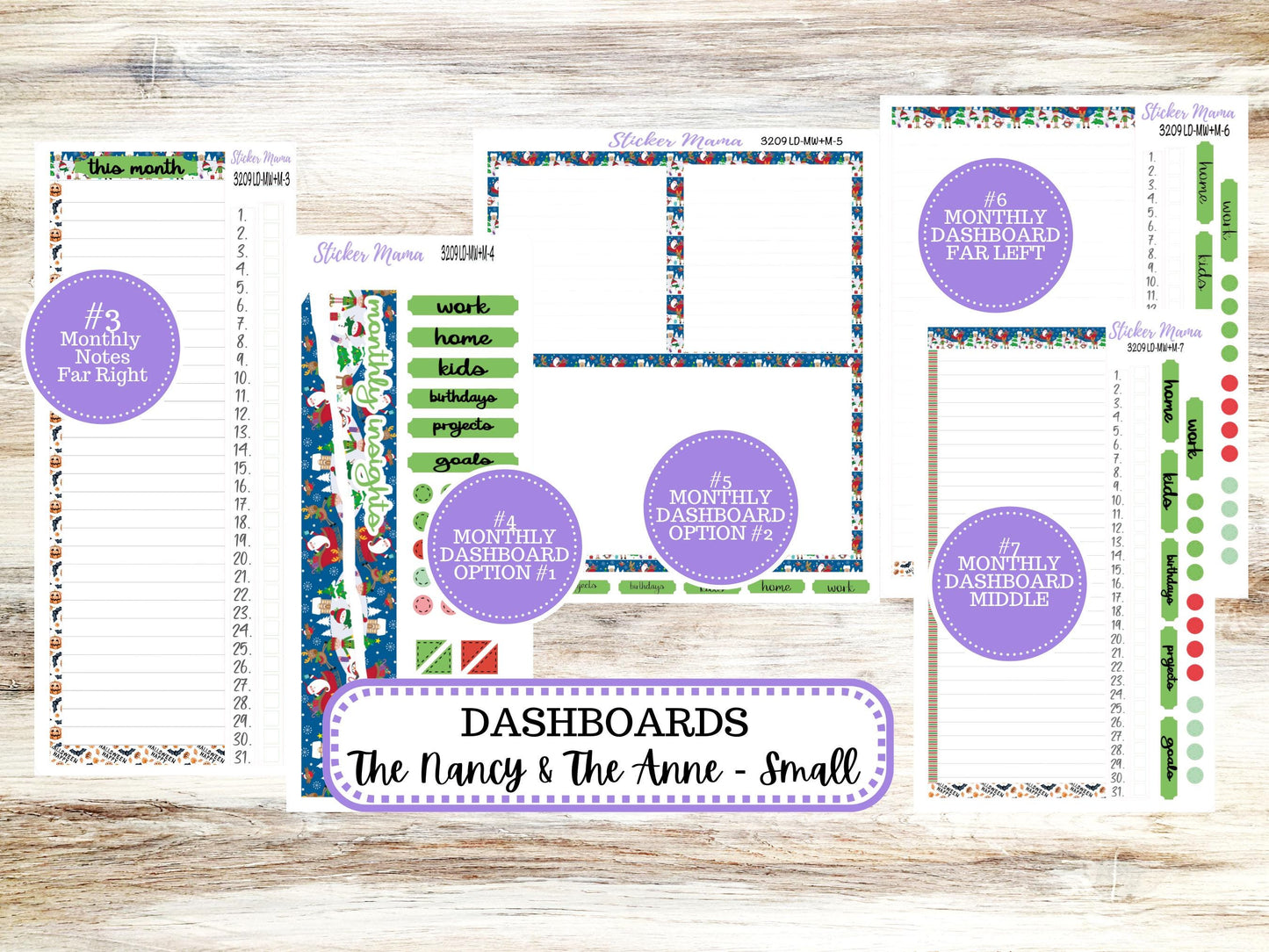 LD SMALL "The Anne" & "The Nancy" || MINI Week + Month Planner Kit #3209 || Laurel Denise Horizontal Vertical || Jolly Pines || 9-25