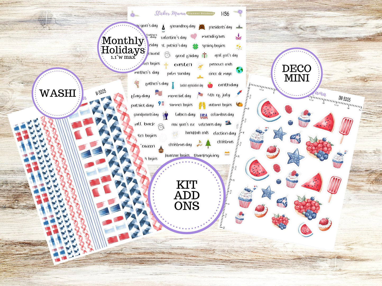 LD POP-UP Week+Month Planner Kit #3205 || Patriotic Festivities || Laurel Denise Kit || Laurel Denise Stickers || April 25