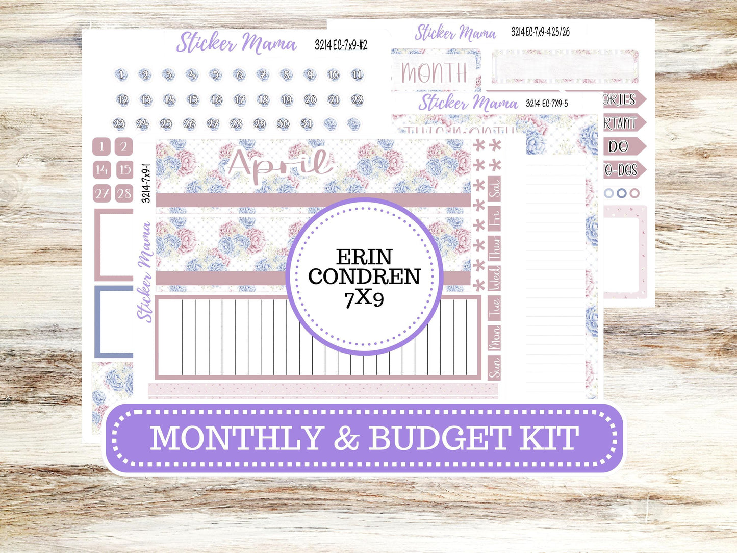 ERIN CONDREN Monthly Kit-3214 || 7X9 || Peony Palace - 7x9 ec April Monthly Kit -  Monthly Planner Kits -  Monthly Pages || 12-25